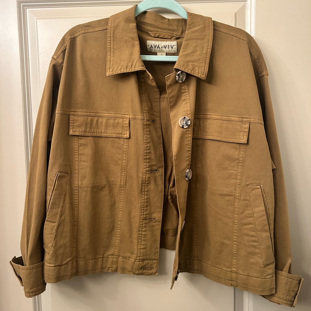 Ava & Viv Brown Button Jacket